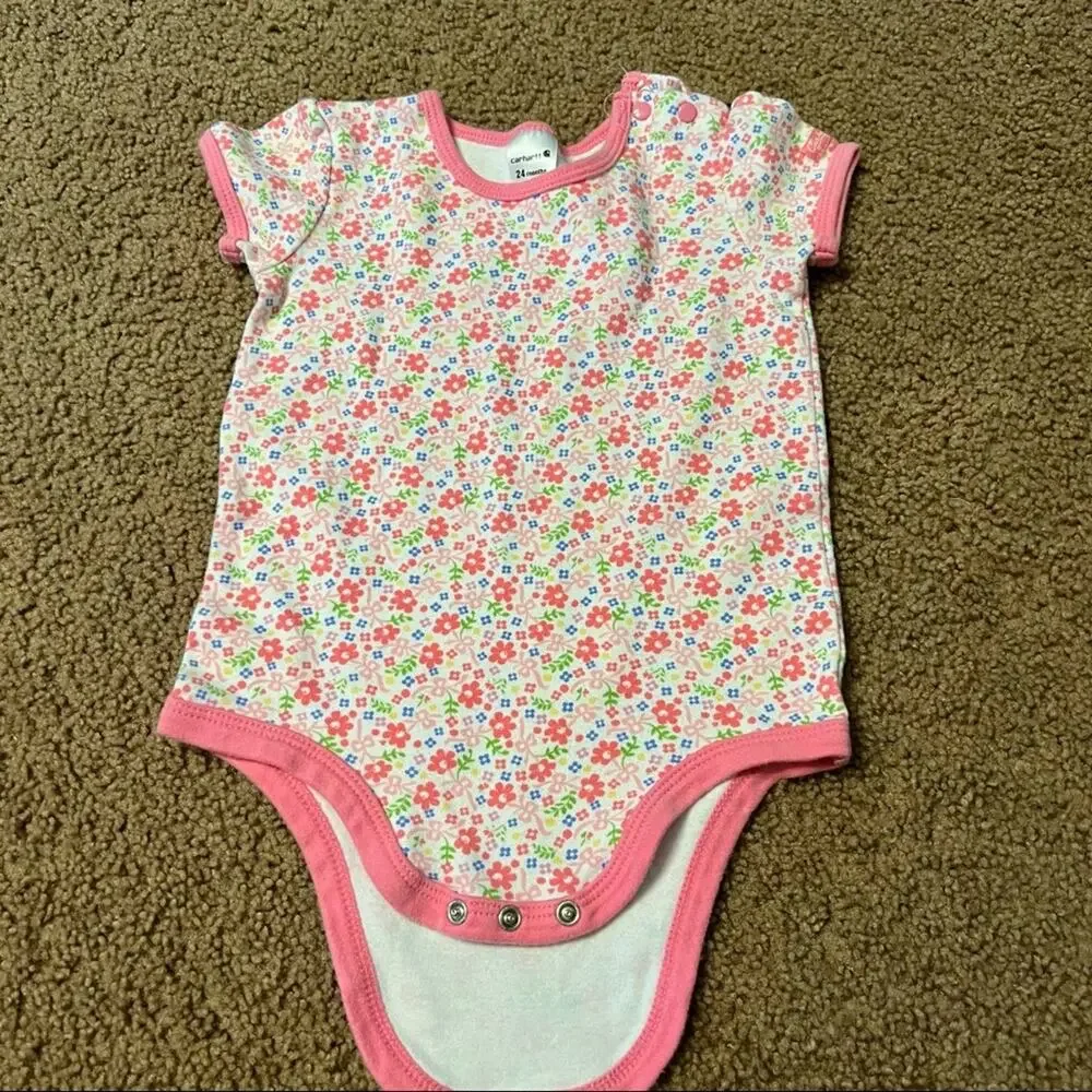 3 Piece LOT of Girls 24 Months Halloween Black Cat Bodysuit Floral & Birdie